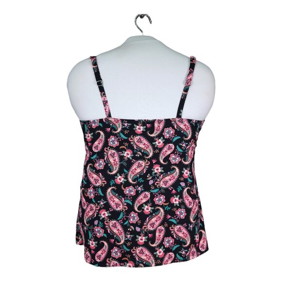 Lands End Tankini Swim Top Size 12 Square Neck Underwire Bra Swimsuit $78 - Picture 3 of 12